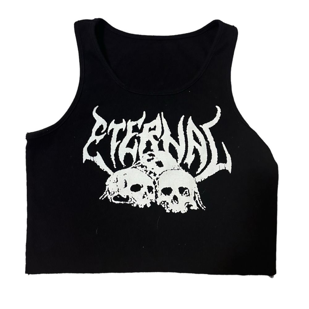 Women's Slim Fit Skull Print Crop Top